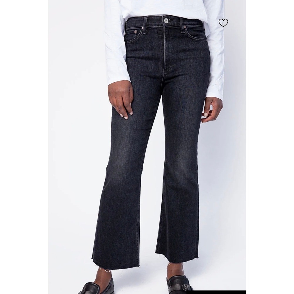 Rag & Bone Nina High-Rise Ankle Flare Black Jeans Size 26 W2242K270BLK - Picture 2 of 8